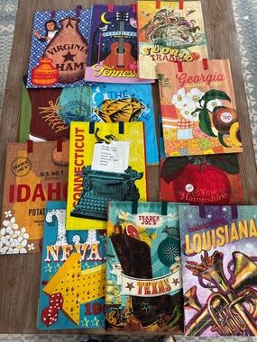 Trader Joe’s bags lot of 12 state bags new with tags